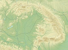 Mapa konturowa Karpat, u góry nieco na lewo znajduje się punkt z opisem „Dolina za Mnichem”