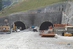 Entrée est du tunnel en septembre 2009.