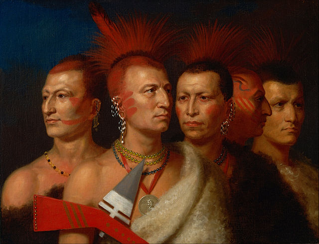 Charles Bird King, Young Omahaw, War Eagle, Little Missouri, and Pawnees, 1821, now in the Smithsonian Institution.