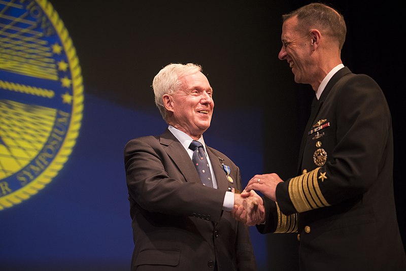 File:Chief of Naval Operations, Admiral John Richardson, presents Professor John Hattendorf NDCSA, 22 Sep 2016.jpg