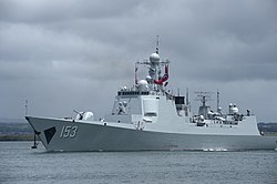 Chinese Navy Guided-Missile Destroyer Xian (153) Departs Joint Base Pearl Harbor-Hickam Following the Conclusion of RIMPAC 2016 160804-N-IU636-106.jpg