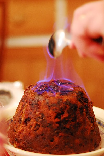 File:Christmas Pudding with Flaming Rum.jpg