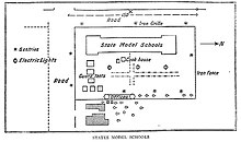 Churchill's diagram of the State Model School where he was held prisoner Churchill Ladysmith 1.jpg