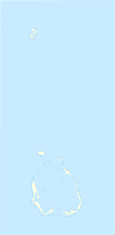 Mapa konturowa Wysp Kokosowych, na dole nieco na lewo znajduje się punkt z opisem „West Island”