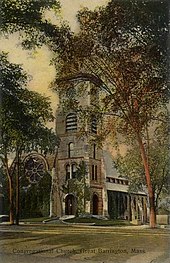 As a child, Du Bois attended the Congregational Church in Great Barrington, Massachusetts. Church members collected donations to pay Du Bois's college tuition. Congregational Church, Great Barrington, MA.jpg