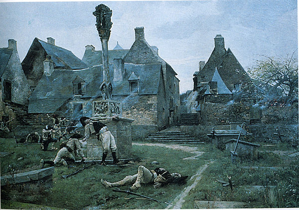 The defence of Rochefort-en-Terre, painting by Alexandre Bloch, 1885