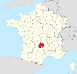 Kantālas atrašanās vieta Francijā