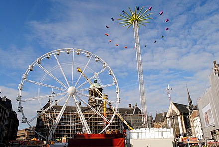 Several times a year there used to be a large funfair on Dam Square.