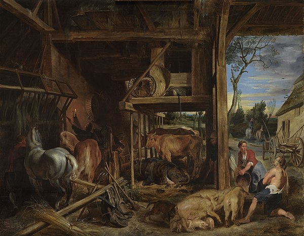 The Prodigal Son, a 1618 painting by Rubens of the son as a swineherd