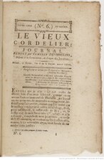 Camille Desmoulins, Le Vieux Cordelier, 1793    