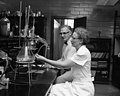 Director John Thompson watching chemist Bertha Munks test food in Tallahassee, Florida.jpg