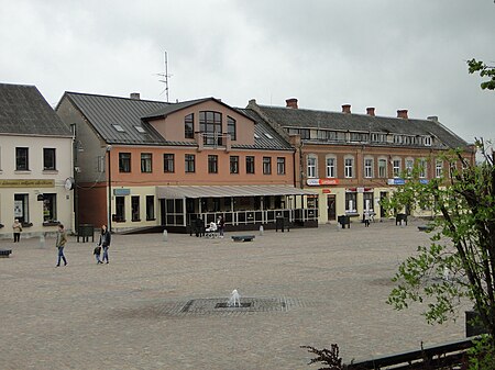 Dobele, houses on the city square.jpg