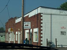 Basic City Luncheonette on Commerce Avenue. Downtown building in Basic City, Virginia.JPG