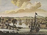 Hollannin Itä-Intian kauppakomppanian alus saapumassa Chattogramiin vuonna 1702.