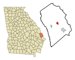 Location in Effingham County and the state of جورجیا