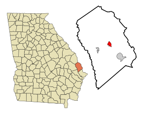 Effingham County Georgia Incorporated and Unincorporated areas Springfield Highlighted.svg