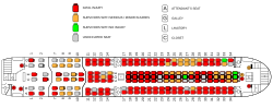 Seating plan of the plane crash survivor of Flight 961