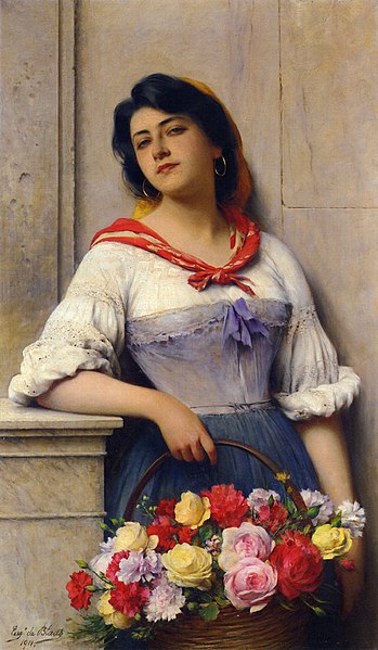 File:Eugene de Blaas - The Flower Girl (1911).jpg