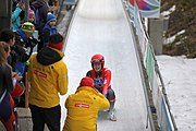 Deutsch: 2. und finaler Lauf der Juniorinnen bei den 33. FIL Juniorenweltmeisterschaften 2018 in Altenberg/Erzgebirge am 1. Februar 2018 (Namen der Abgebildeten in den Kategorien) English: 2nd and final run female juniors at the 2018 33th FIL Junior World Championships at Februar 1st alt Altenberg, Germany (names in categories)