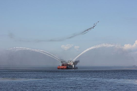 Feuerschiff im Golf von Finnland in St. Petersburg. Russland.