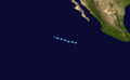 Tropical Depression Five-E track map