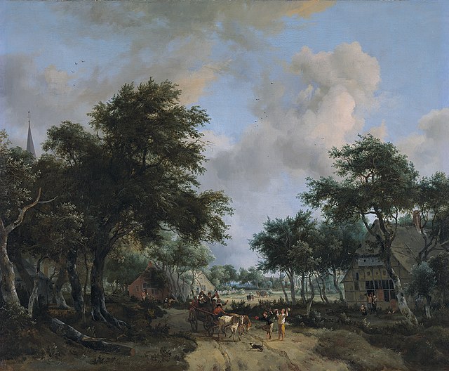 Forest landscape with a merry company in a cart, Rijksmuseum, c. 1665.