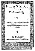 Title page of Fraszki by Jan Kochanowski, 1590