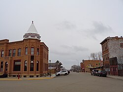 Hoofd- en Deadwood-straten in Fort Pierre, South Dakota