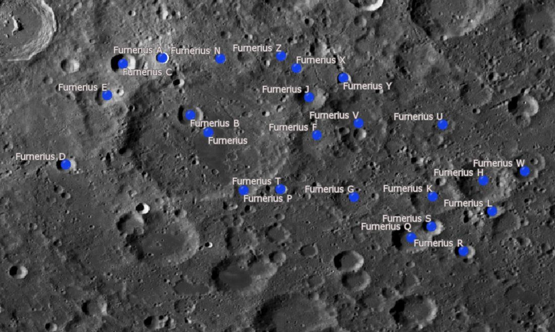 Карта кратеров луны