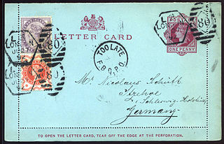 <span class="mw-page-title-main">Postal stationery</span> Stationery item with imprinted stamp