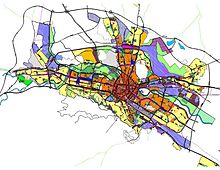 Le plan d'urbanisme de Skopje pour 2002-2020, avec le détail de l'occupation des sols