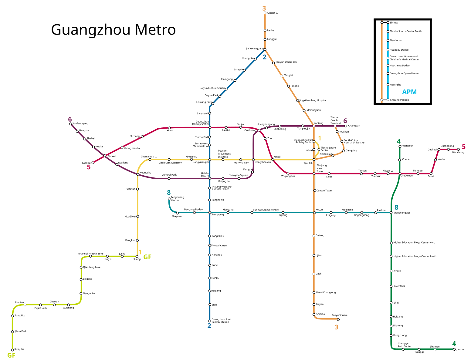 Метро в гуанчжоу карта