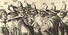 A contemporaneous engraving of the conspirators (detail). By Crispijn van de Passe the Elder. Use a cursor to explore Gunpow1.jpg