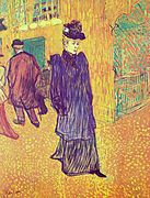Henri de Toulouse-Lautrec, Jane Avril opuszczająca Mouline Rouge, 1893