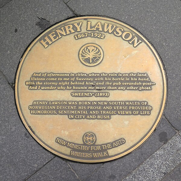 File:Henry Lawson Sydney Writers Walk plaque.jpg