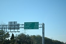 This road sign along I-70 in Baltimore, Maryland was originally a temporary sign to test the Clearview font on highway signs. However the curiosity over the name Cove Fort led to the sign being permanently kept I-70Baltimore-CoveFort2200.jpg