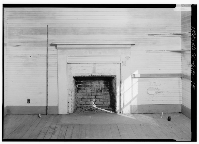 File:INTERIOR VIEW, EAST ROOM FIREPLACE-MANTEL ON EAST WALL, WITH SCALE - Williams Place, Main House, SC Secondary Road 113, .75 mile North of SC 235, Glenn Springs, Spartanburg HABS SC,42-GLENS,1-15.tif