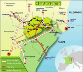 Ubicación de Pays de Vesoul y Val de Saône