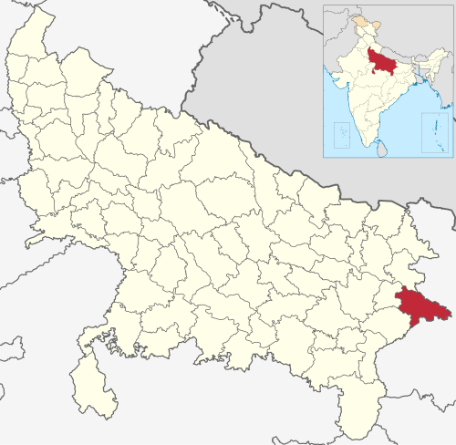 Location of Ballia district in Uttar Pradesh