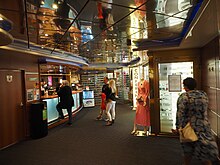 The information desk on deck 7. Information desk on Viking XPRS.jpg