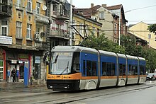 PESA 122NaSF Swing tram in Sofia on line 7 J26 190 Blvd. Christo Botev, ET 2304.jpg