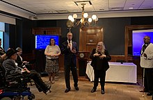 A NCIL event with Congressman Jared Huffman as a speaker in 2020. Jared Huffman speaking at National Council on Independent Living event - 2020.jpg