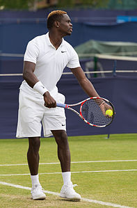 Jarmere Jenkins at the Aegon Surbiton Trophy in Surbiton, London.