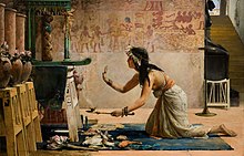 The Obsequies of an Egyptian Cat, by John Reinhard Weguelin (1886). John Reinhard Weguelin - The Obsequies of an Egyptian Cat (1886).jpg