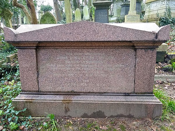 Grave of John Singleton Copley in Highgate Cemetery (west)