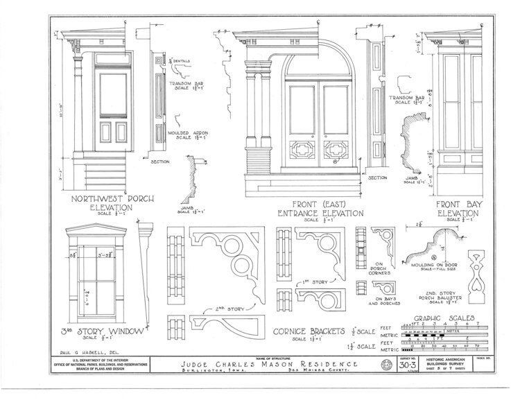 File:Judge Charles Mason House, 931 North Sixth Street, Burlington, Des Moines County, IA HABS IOWA,29-BURL,1- (sheet 5 of 7).tif