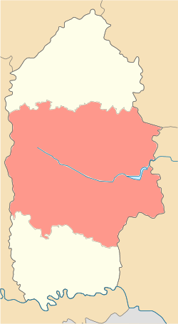 Piirin sijainti Hmelnytskyin alueen kartalla
