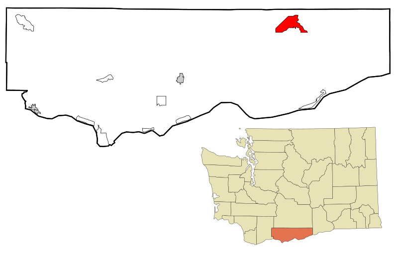 File:Klickitat County Washington Incorporated and Unincorporated areas Bickleton Highlighted.svg