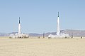 Two high-power rockets lift off at Nevada's Black Rock Desert carrying university research projects from Japan on Sep 24, 2004