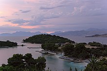 The Islets of Ksamil in the south of the Albanian Ionian Sea Coast. Ksamil Albania . Albanian Riviera.jpg